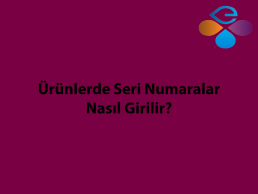 rnlerde Seri Numaralar Nasl Girilir?