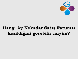 Hangi Ay Nekadar Sat Faturas kesildiini grebilir miyim?